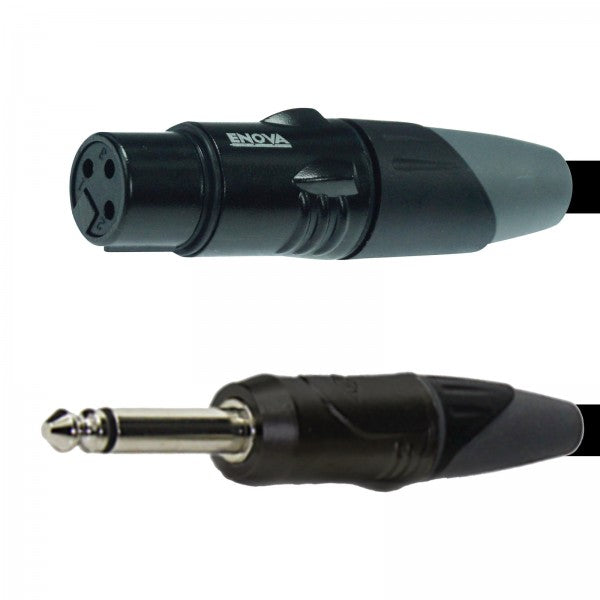 Enova Mikrofonkabel XLR-Buchse auf Monoklinke 4 Meter