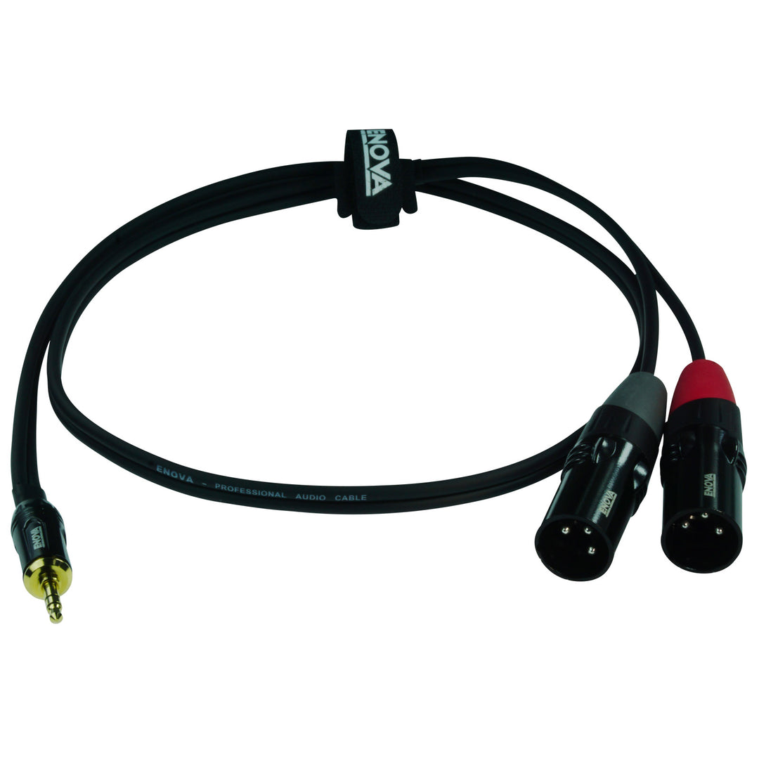 Enova Adapterkabel MiniJack > 2 x XLR-Stecker, 1 Meter