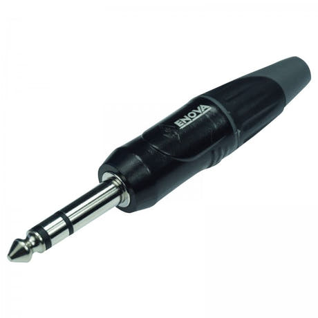 Enova Stereo-Klinkenkabelstecker 1/4", schwarzes Gehäuse