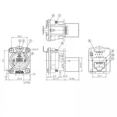 Enova RJ45-Gehäusedurchführung CAT5E Blank