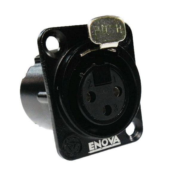 Enova 3-polige 3-Pin-XLR-Chassisbuchse, schwarz