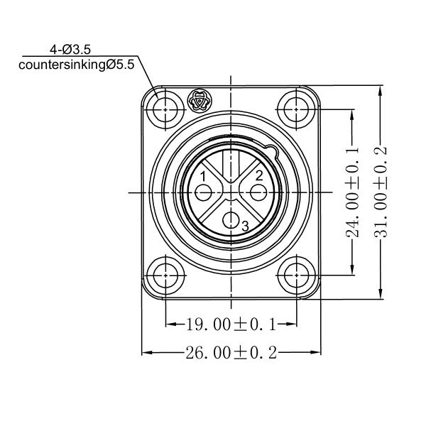 Enova 3-poliger Stecker 3-Pin XLR-Chassisstecker, schwarz IP67 Outdoor