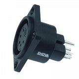 Enova 5-Pin XLR hun chassis stik, sort IP67 Outdoor