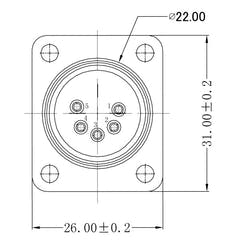 Enova 5-Pin XLR Stecker Chassis, schwarz IP67 Outdoor