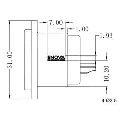 Enova 5-Pin XLR Stecker Chassis, schwarz IP67 Outdoor