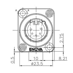 Enova 5-Pin XLR Stecker-Einbaubuchse, schwarz
