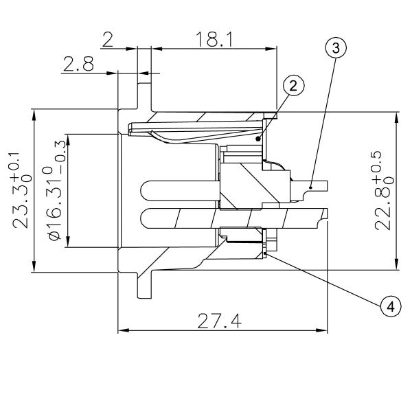 Enova 5-Pin XLR Stecker-Einbaubuchse, schwarz
