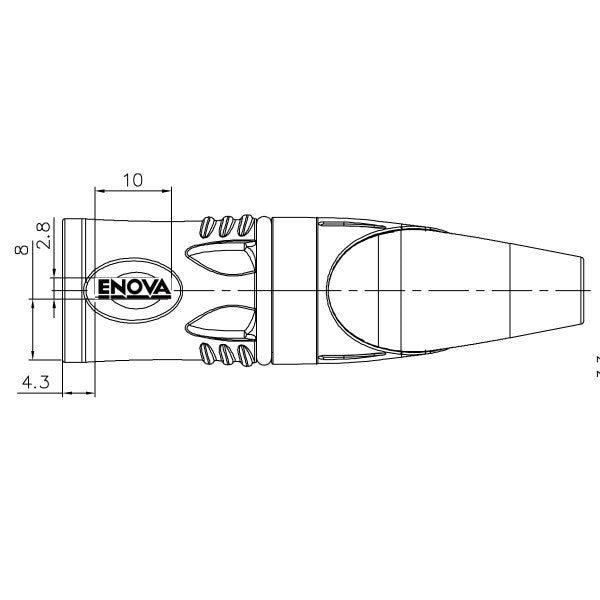 Enova 5-poliger XLR-Stecker, schwarz IP67 Outdoor