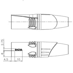 Enova 5-poliger XLR-Kabelstecker, schwarz