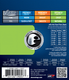 Elixir Optiweb Gitarrengurte (7-String, 10-56 Light)