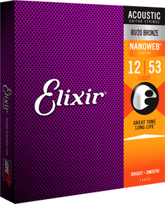 Elixir Nanoweb Bronze 80/20 Gitarrensaiten (Light, 12-53)