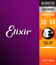 Elixir Nanoweb Bronze 80/20 Gitarrensaiten (Light, 12-53)