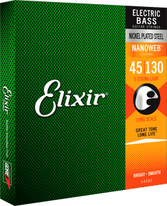 Elixir Nanoweb Nickel Basssaiten (Light, 5c, 45-130)