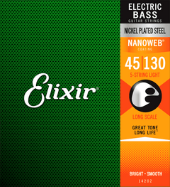 Elixir Nanoweb Nickel Basssaiten (Light, 5c, 45-130)
