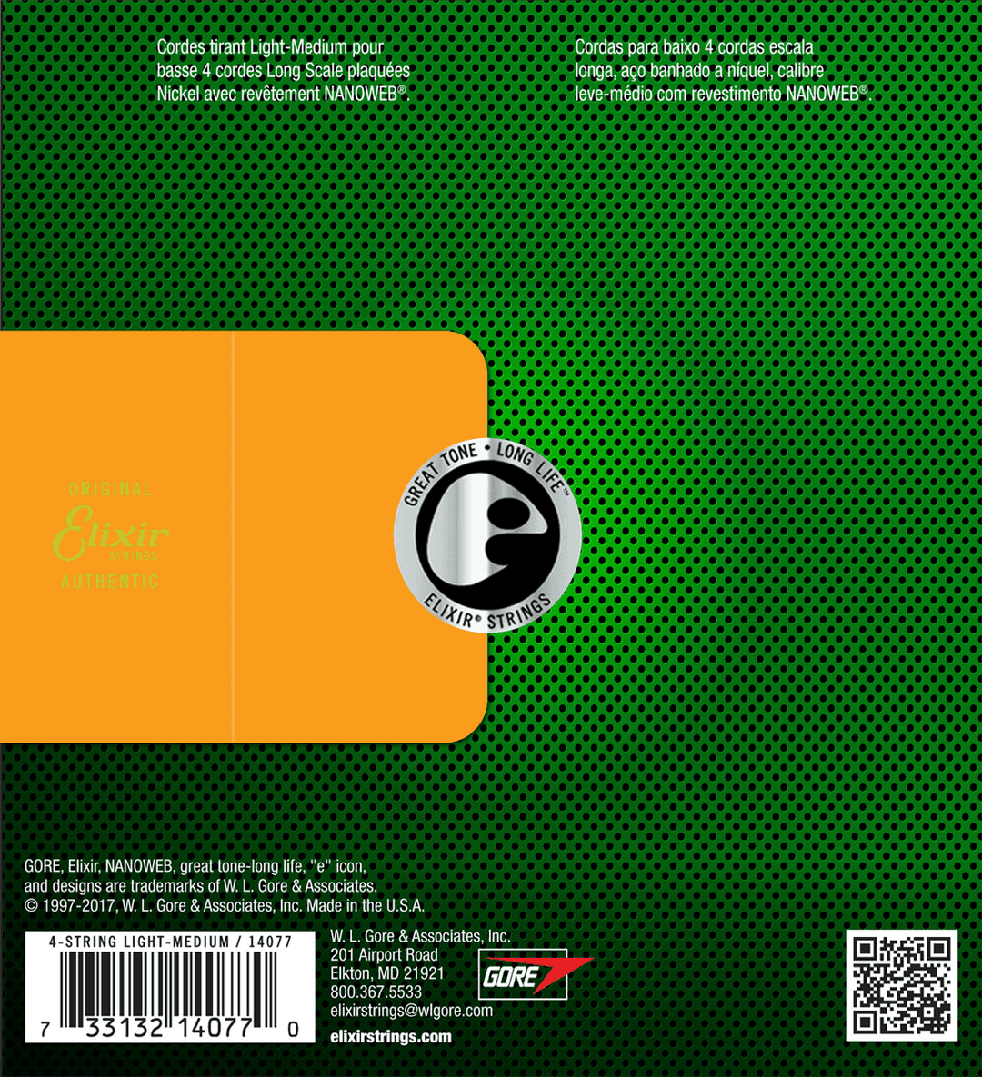 Elixir Nanoweb Nickel Basssaiten (Medium, 45-105)