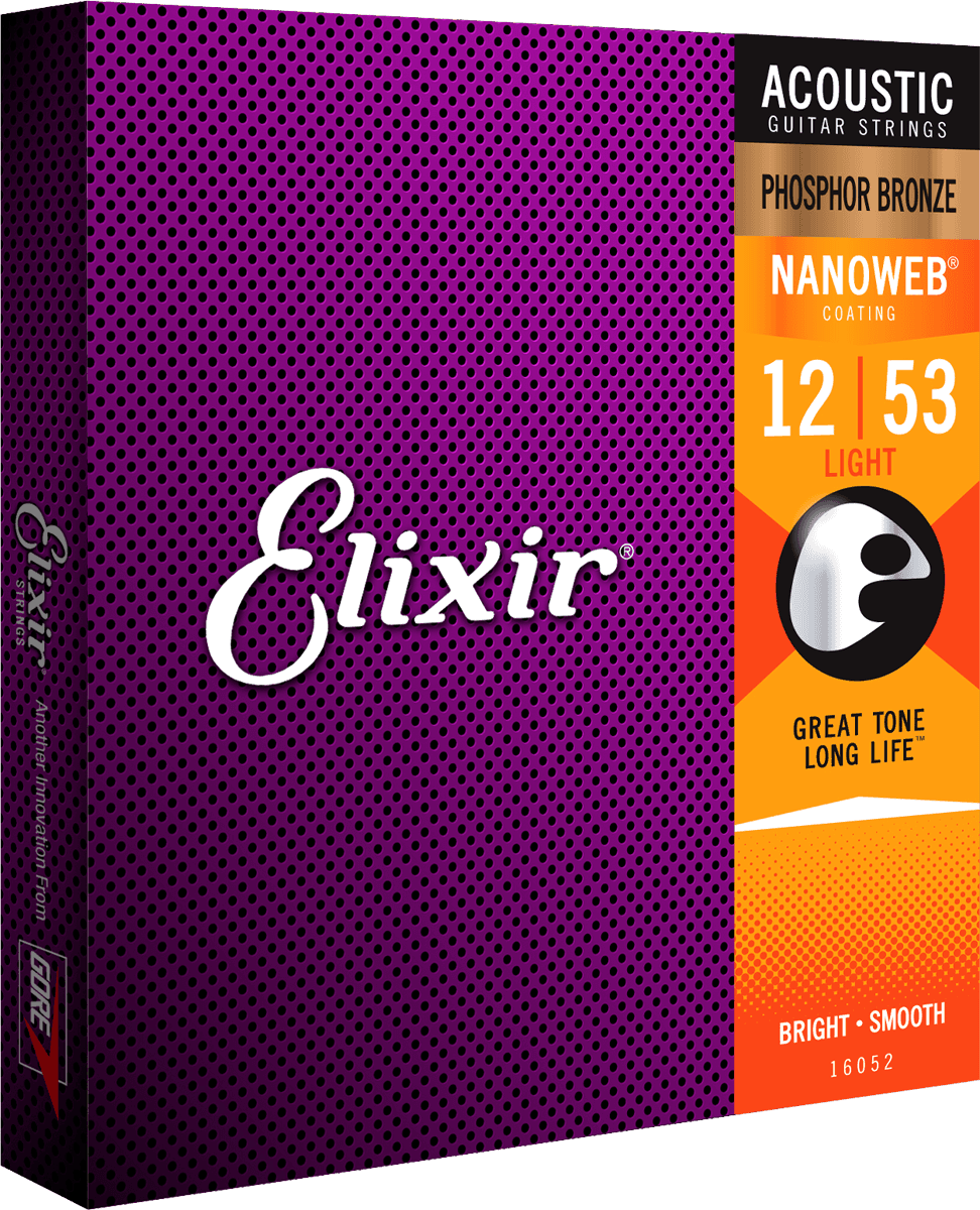 Elixir Nanoweb Phosphor Bronze Gitarrensaiten (Light, 12-53)