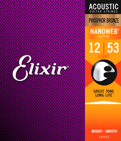 Elixir Nanoweb Phosphor Bronze Gitarrensaiten (Light, 12-53)