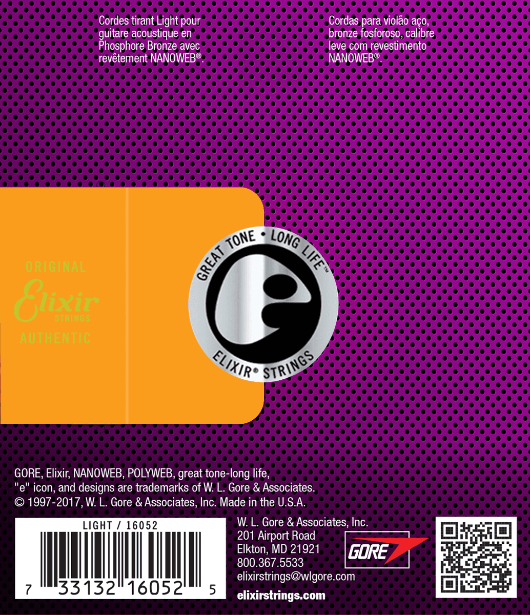 Elixir Nanoweb Phosphor Bronze Gitarrensaiten (Light, 12-53)