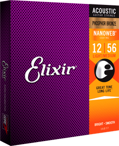 Elixir Nanoweb Phosphor Bronze Gitarrensaiten (Medium Light, 12-56)
