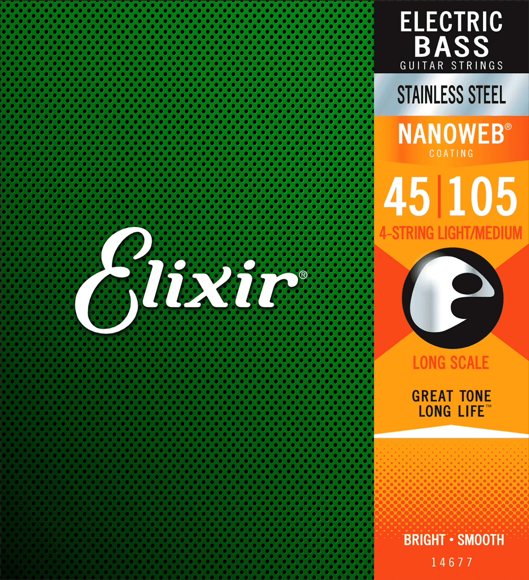 Elixir Nanoweb Stainless Steel Basssaiten (Medium, 4c, 45-105)