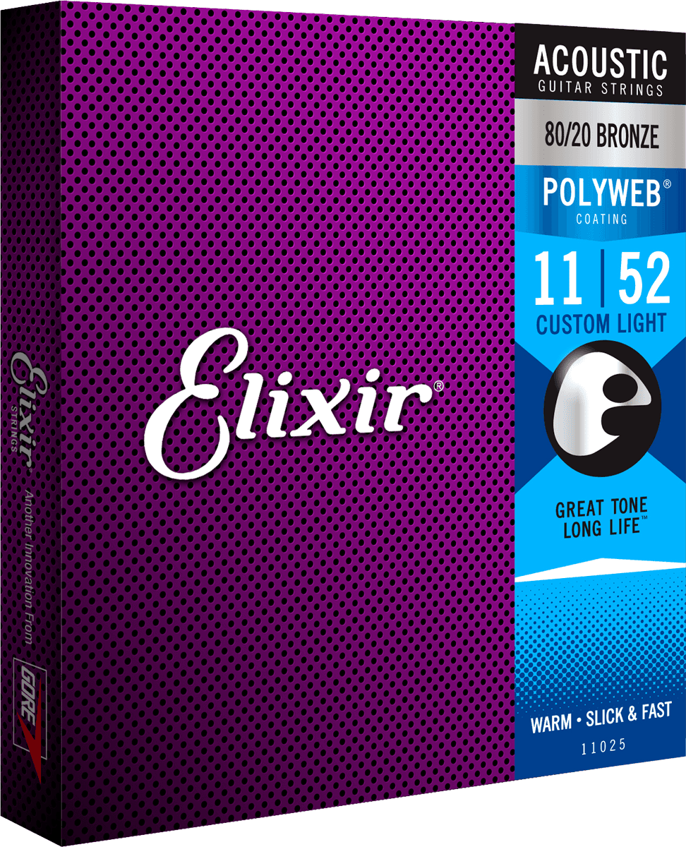 Elixir Polyweb Bronze 80/20 Gitarrensaiten (Custom Light, 11-52)