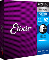 Elixir Polyweb Bronze 80/20 Guitar String (Custom Light, 11-52)
