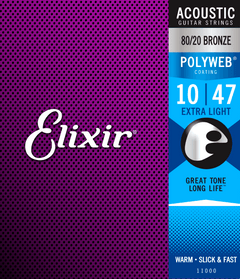Elixir Polyweb Bronze 80/20 Gitarrensaiten (Extra Light, 10-47)