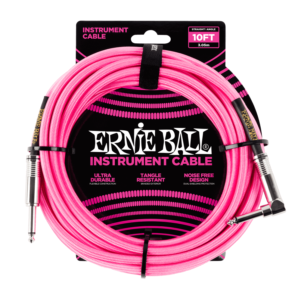 Ernie Ball 6078 Gitarren Kabel (Pink, 3m)