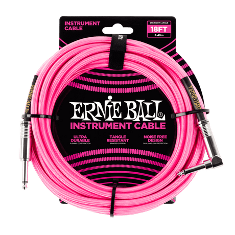 Ernie Ball 6083 Gitarren Kabel (Pink, 5,4m)