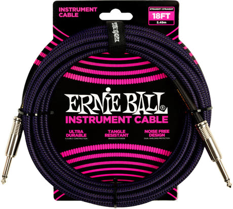 Ernie Ball 6395 Instrumentenkabel 5,4 M (18 ft) - Black & Pur