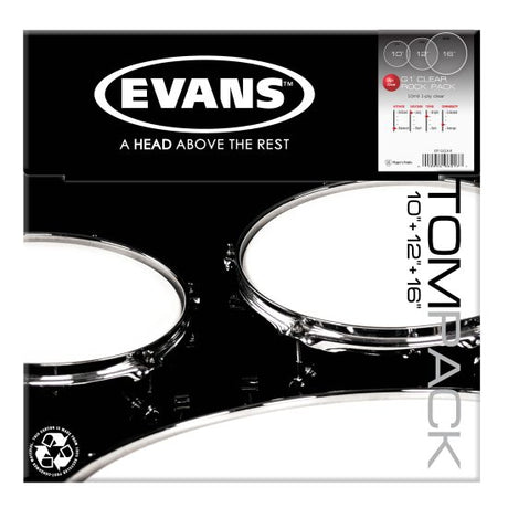 Evans G1 drumhead pack Standard Clear - 12", 13", 16"