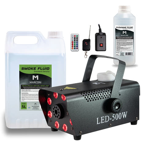 Marconi Full RGB Nebelmaschine (500 W, Sort) Bundle