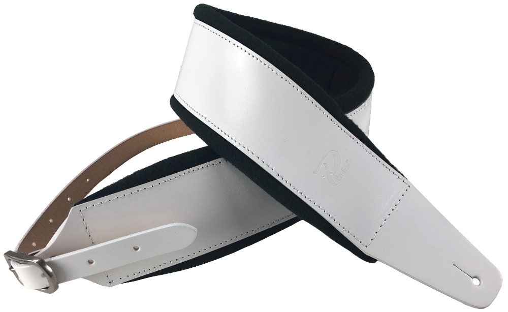 Profile FPB04 Pro Italian Leather Gitarren Gurt - White