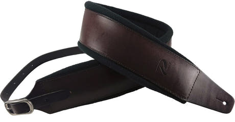 Profile FPB05 Pro Italian Leather Gitarren Gurt - Dark Brown