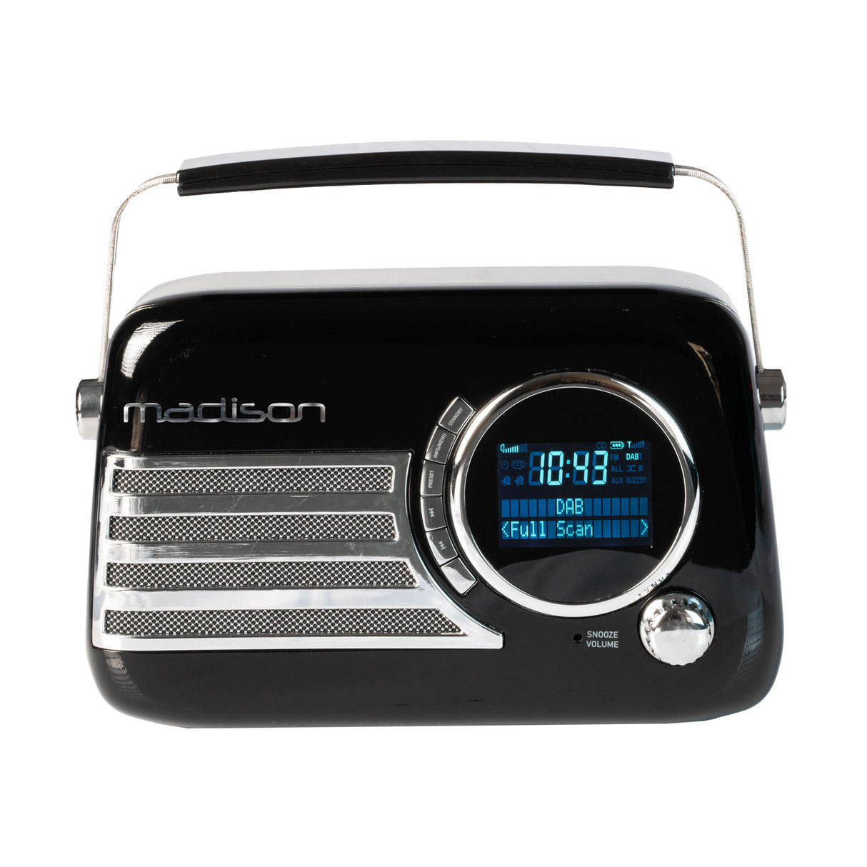 Madison Retro Radio mit Bluetooth, FM und DAB (Schwarz)