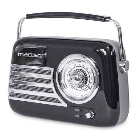 Madison Retro Radio m. Bluetooth und FM (Schwarz)