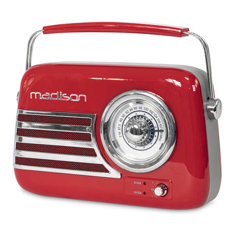 Madison Retro Radio m. Bluetooth und FM (Rot)