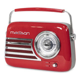 Madison Retro Radio mit Bluetooth und FM (Rot)