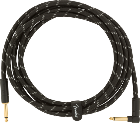Fender Deluxe Gitarren Kabel Vinkelstik (Black Tweed, 3m)