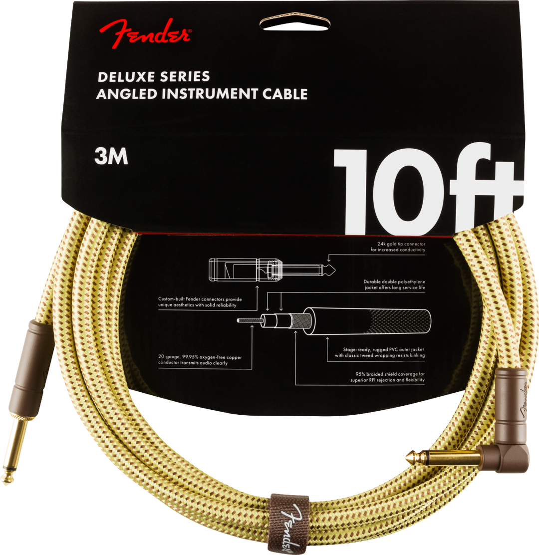 Fender Deluxe Gitarren Kabel Vinkelstik (Tweed, 3m)