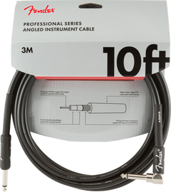 Fender Professional Gitarren Kabel Vinkelstik (Schwarz, 3m)