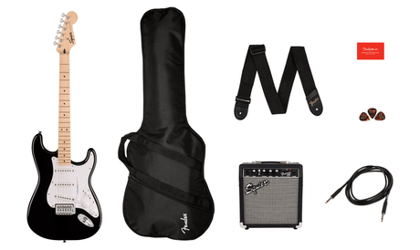 Fender Squier Sonic Stratocaster E-Gitarre Starterpaket (Schwarz)