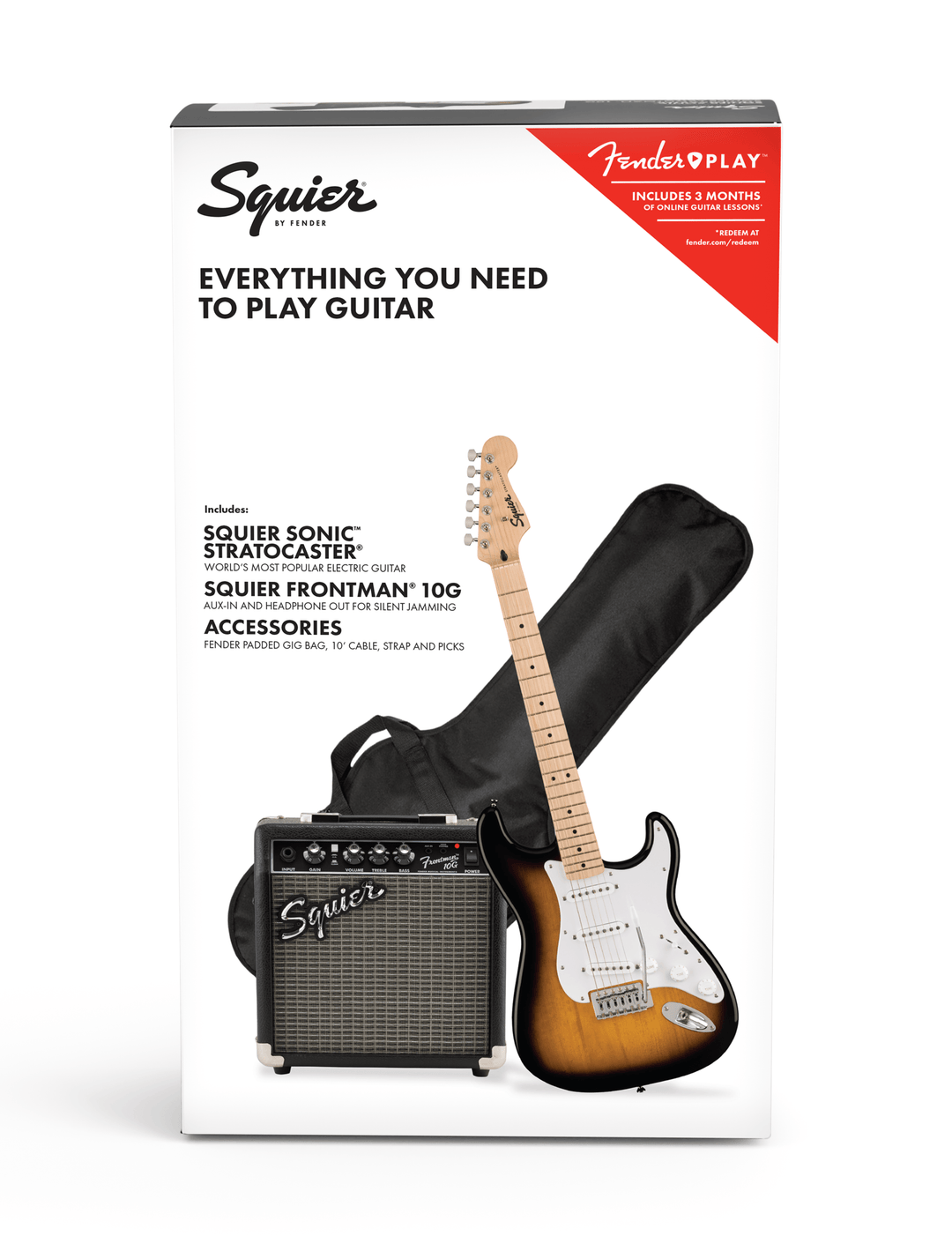 Fender Squier Sonic Stratocaster E-Gitarre Starterpaket (Sunburst)