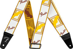 Fender Weighless Gitarrengurt (White/Yellow/Brown, 2")