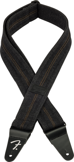 Fender x Wrangler Denim Gitarrenrem (Washed Black Stitch, 2")