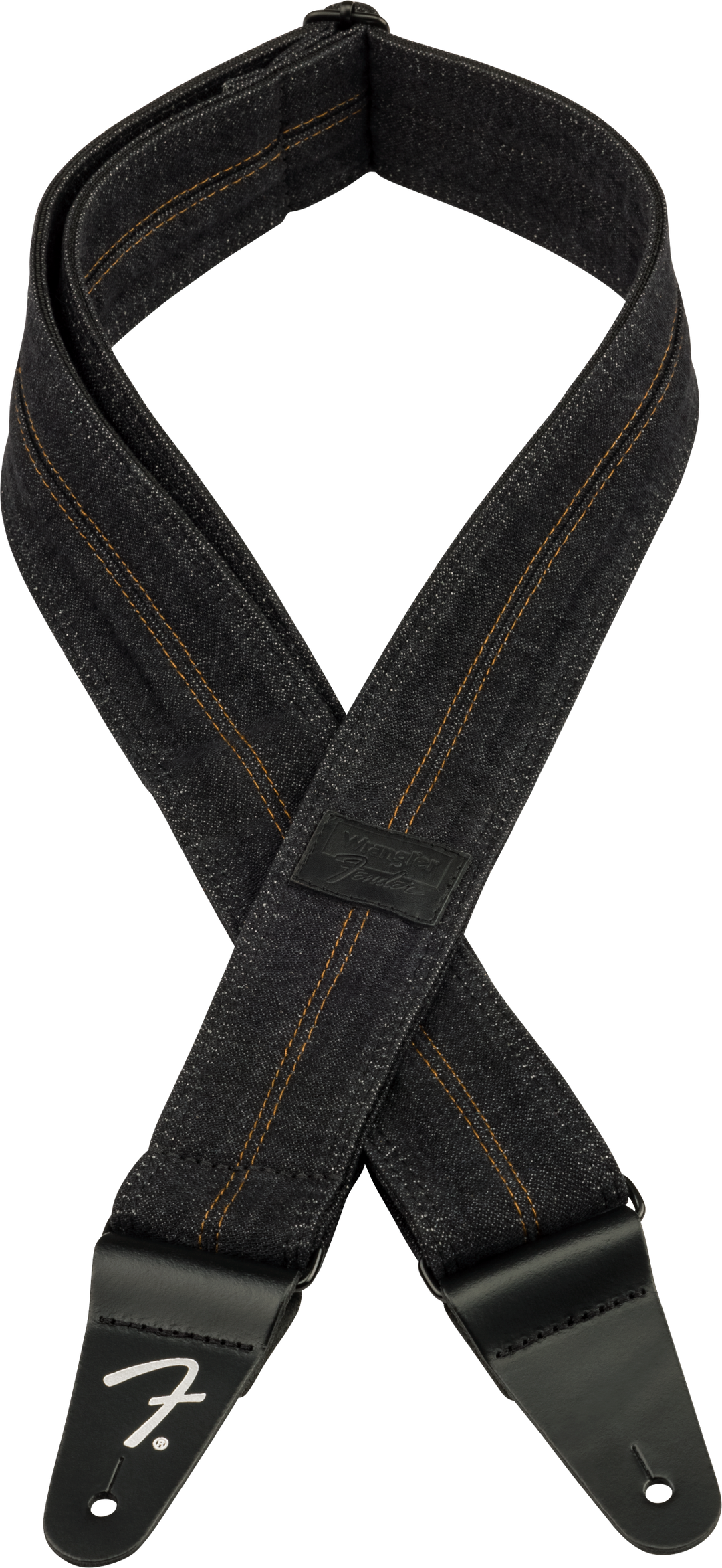 Fender x Wrangler Denim Gitarrenrem (Washed Black Stitch, 2")