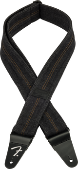 Fender x Wrangler Denim Gitarrenrem (Washed Black Stitch, 2")