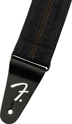 Fender x Wrangler Denim Gitarrenrem (Washed Black Stitch, 2")
