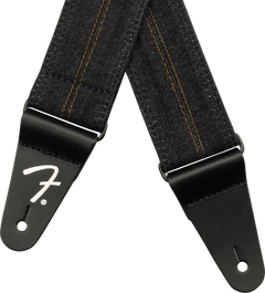 Fender x Wrangler Denim Gitarrenrem (Washed Black Stitch, 2")