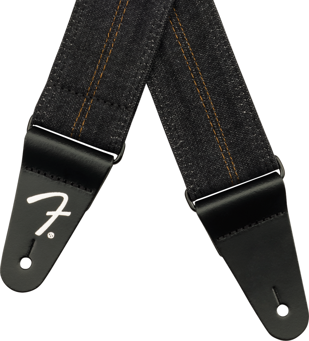Fender x Wrangler Denim Gitarrenrem (Washed Black Stitch, 2")